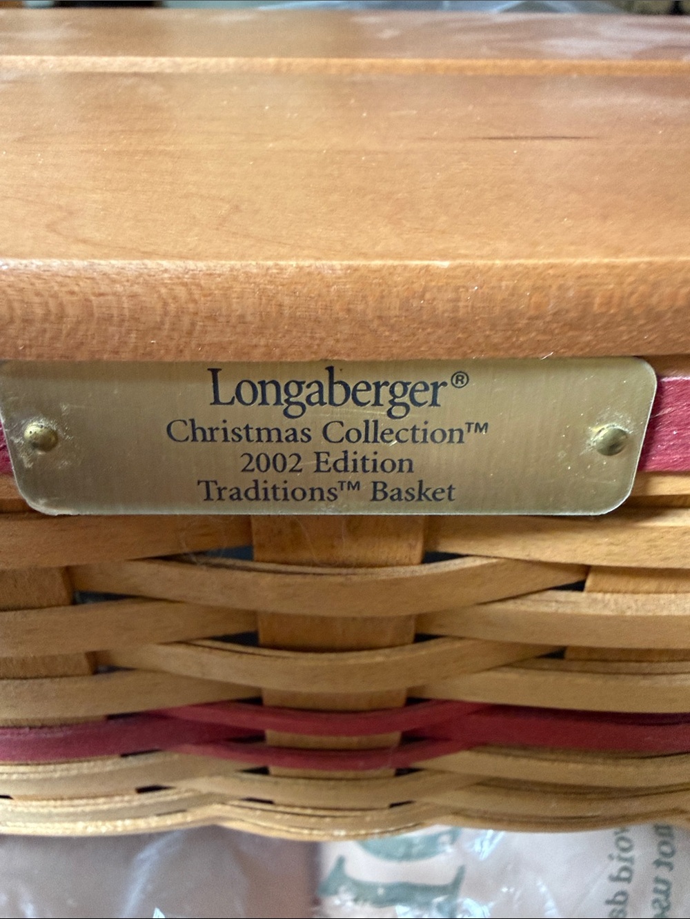 Longaberger Christmas edition with protector, dowels, liner and lid 2002 - Picture 4 of 9